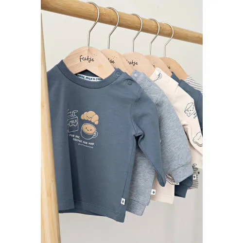 Feetje aansluitende longsleeve met print crème, foto 3