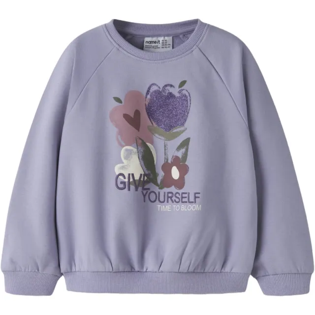 NAME IT MINI sweater met print - lila