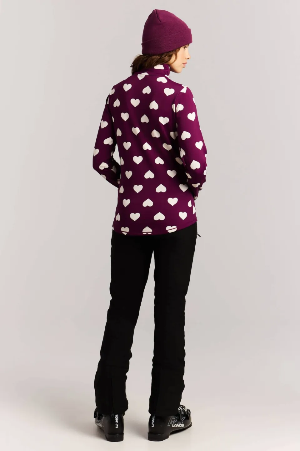 Protest PRTSwana fleece outdoor sweater met hartjes - donkerpaars, foto 4