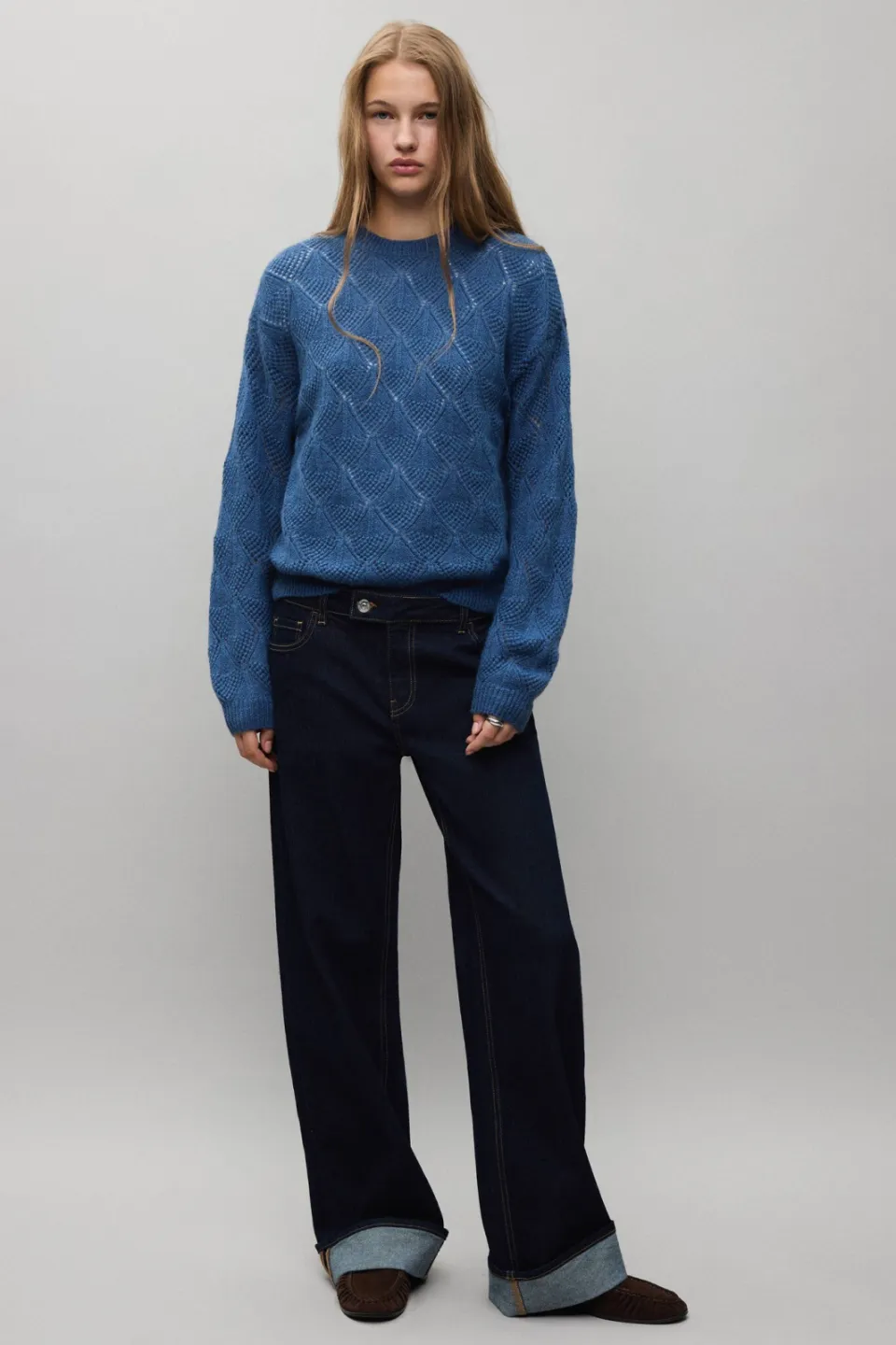 Mango TEEN gebreide trui - blauw, foto 4
