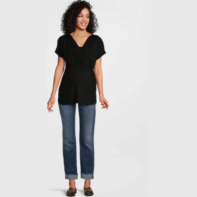 LOVE2WAIT zwangerschaps- en voedings blousetop zwart