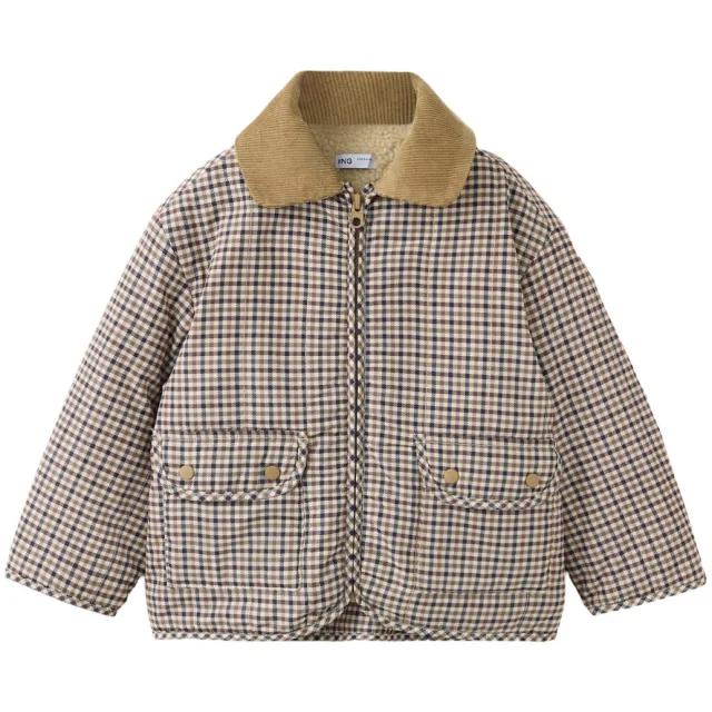 Mango Kids geruite tussenjas bruin, foto 2