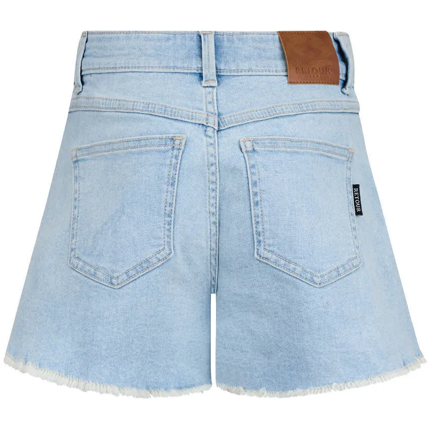 Retour Jeans denim short lichtblauw, foto 4
