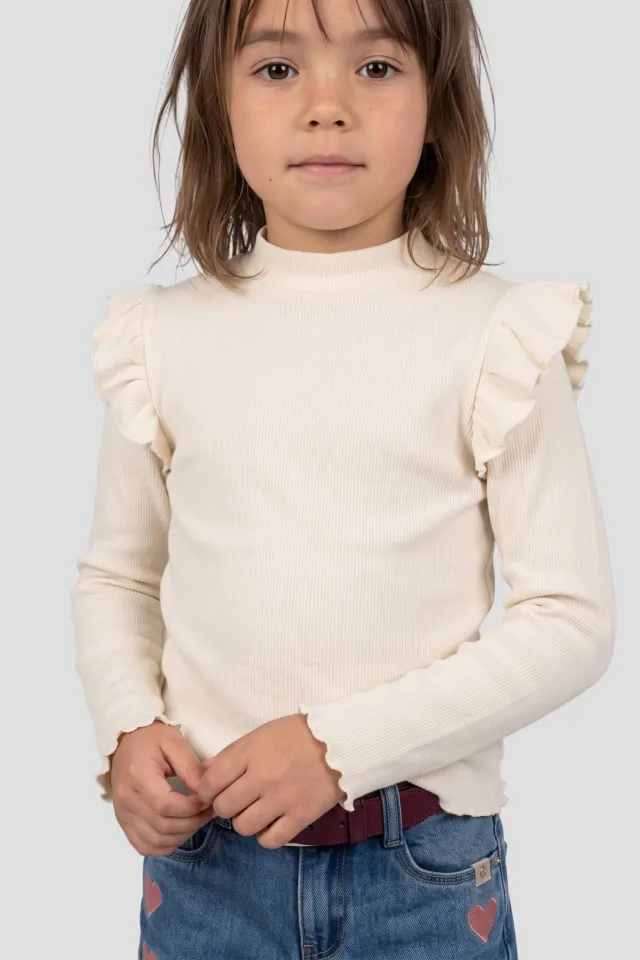 Orange Stars longsleeve met ruches ecru, foto 5