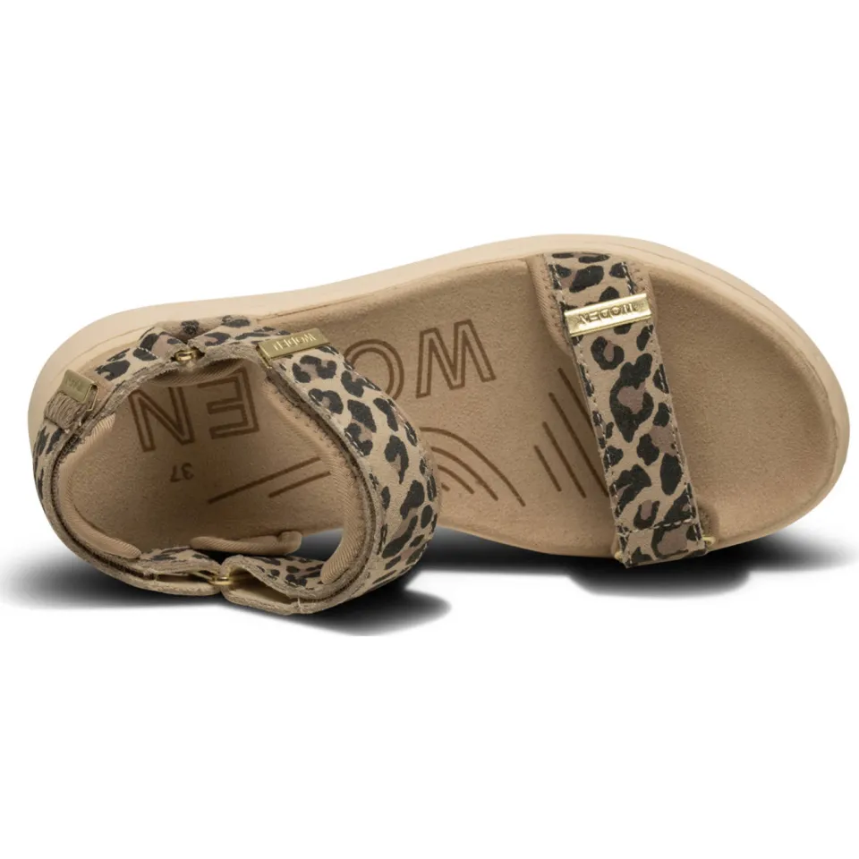 Woden Line sandalen beige leopard, foto 3