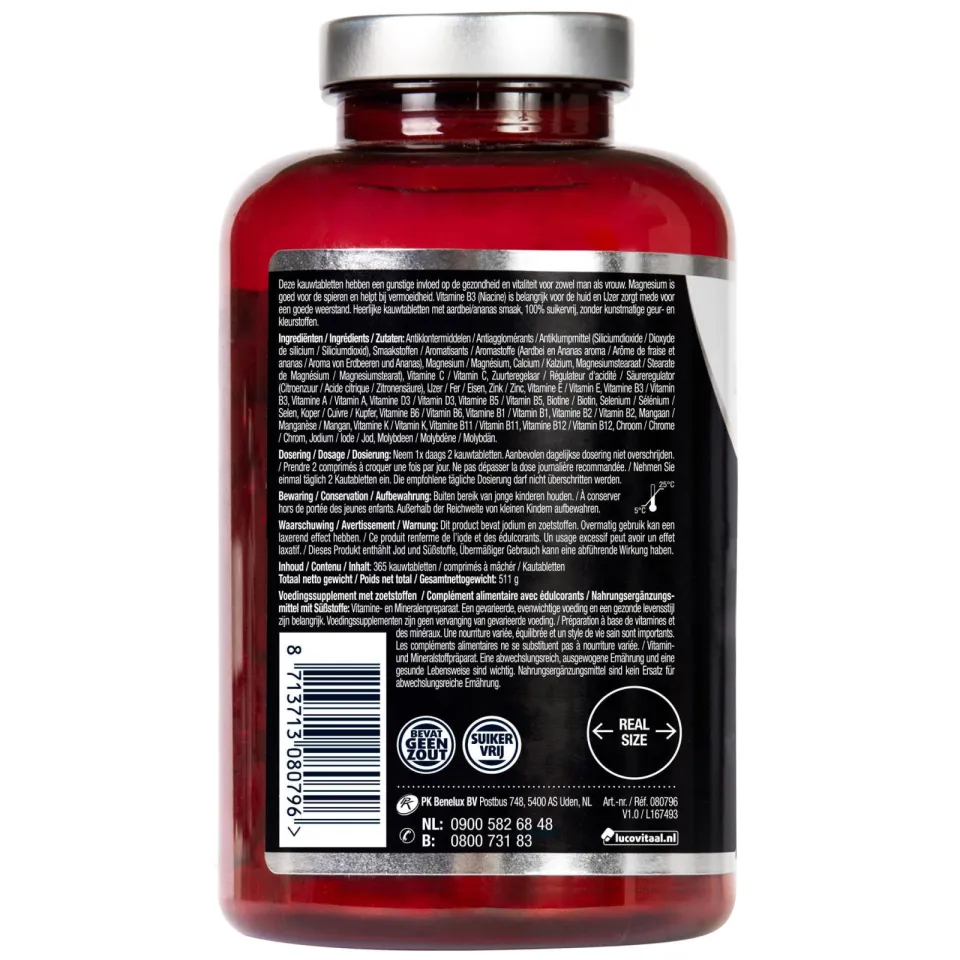 Lucovitaal Multi+ Compleet vitaminen en mineralen kauwtabletten, foto 2