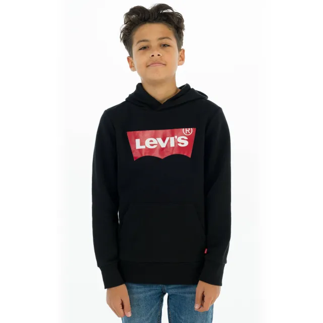 Levi's Kids hoodie met logo zwart Zwart/rood/wit