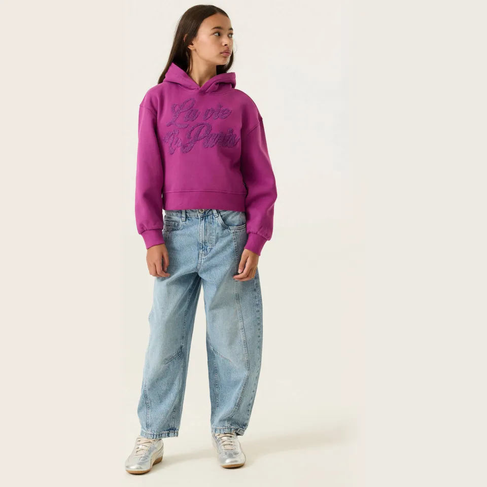 Garcia rechtvallende hoodie met tekst - fuchsia, foto 3