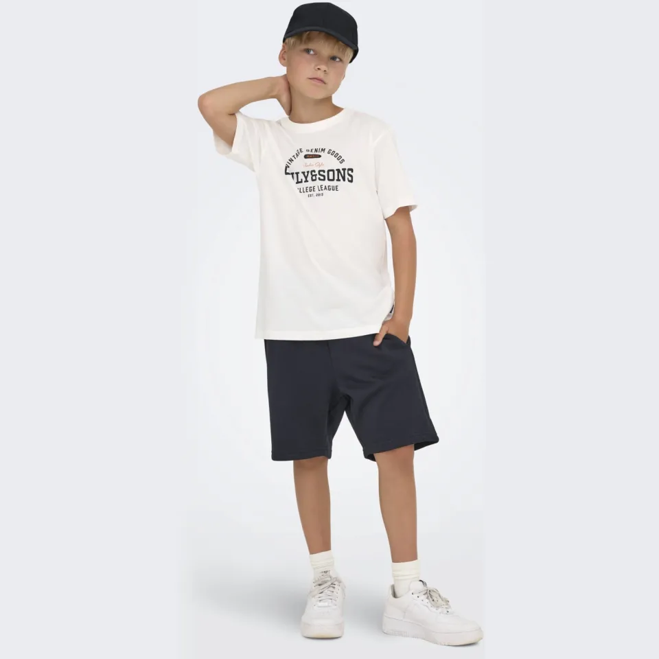 Only & Sons regular sweatshort zwart
