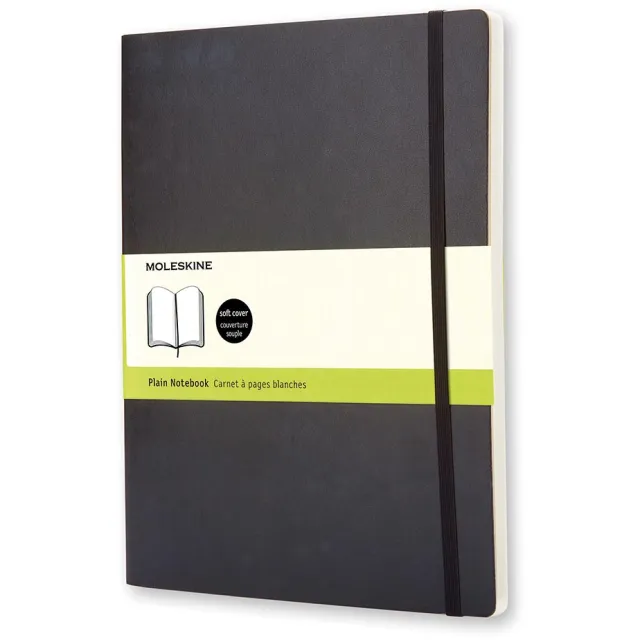 Moleskine notitieboek classic soft cover xl zwart blanco ivoor