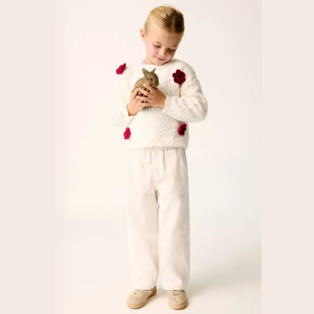 Mango Kids corduroy broek ecru