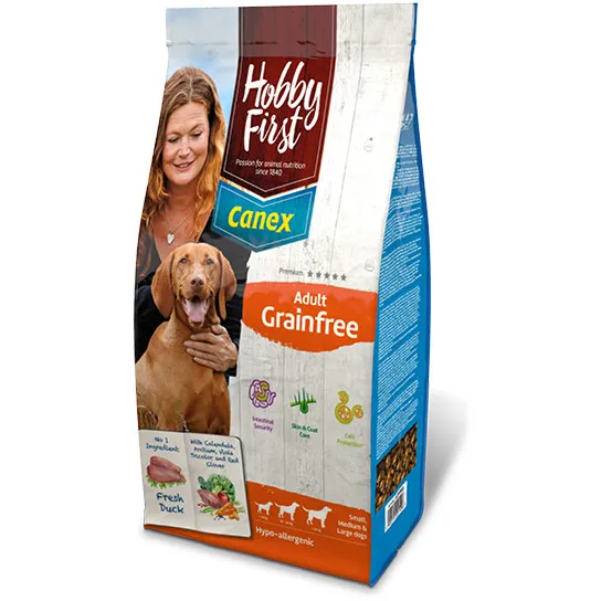 HobbyFirst Canex Adult eend graanvrij hondenvoer 12 kg