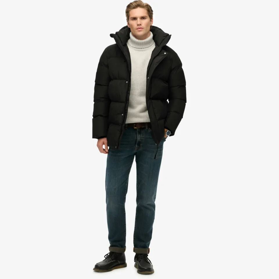 Superdry Hooded 5 Baffle Sports winterjas zwart, foto 3