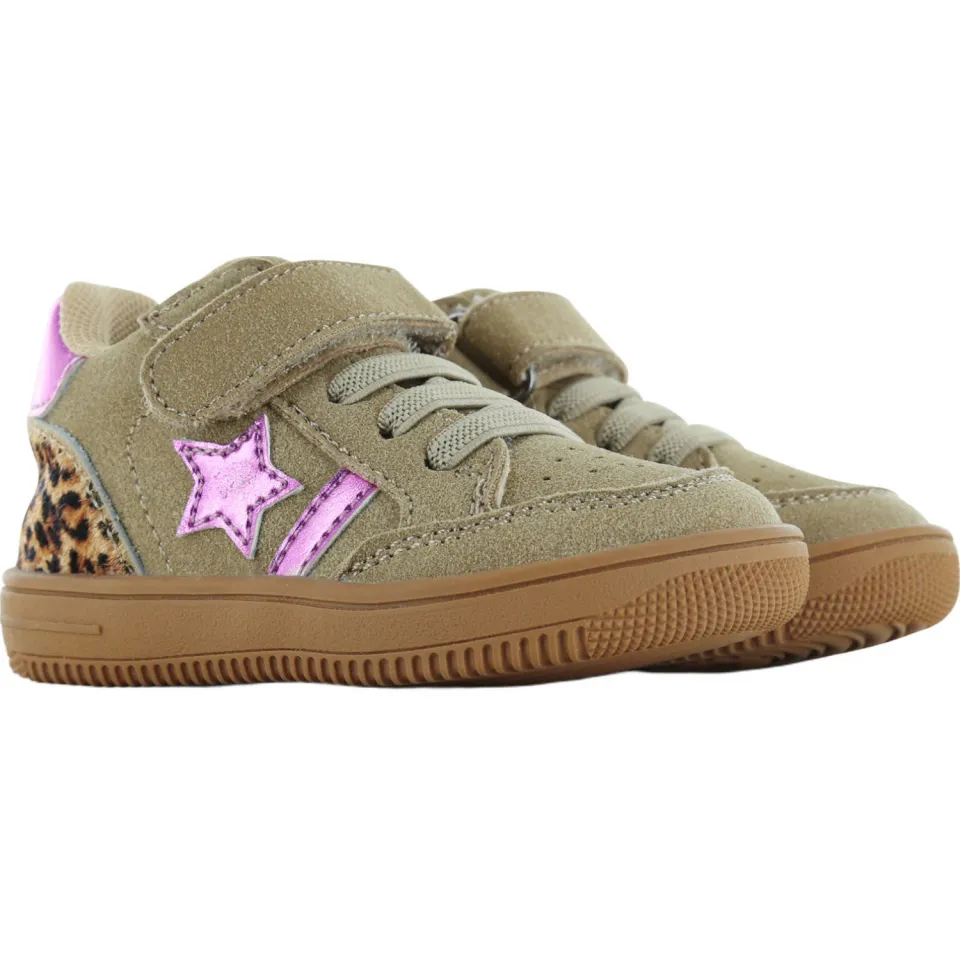 Go Banana's sneakers met panterprint - kaki/roze/beige, foto 4