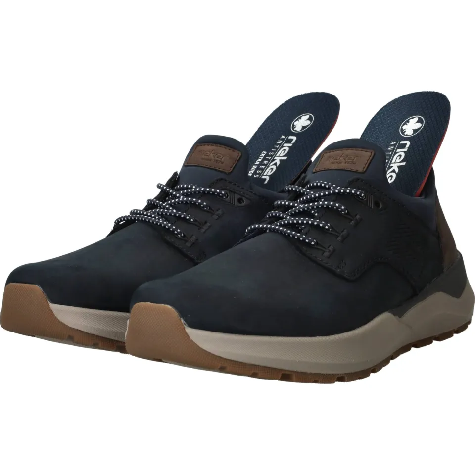 Rieker 06050 lage sneaker blauw, foto 6