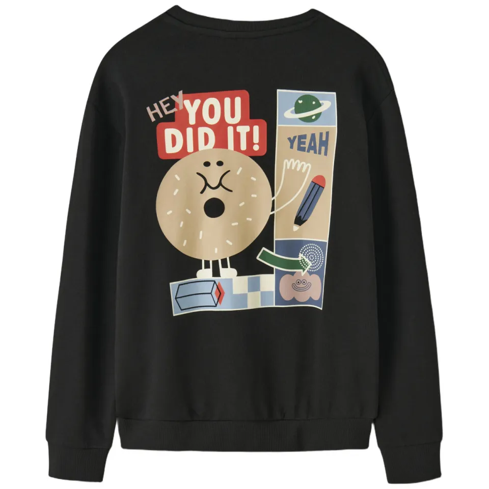 NAME IT KIDS sweater met backprint - zwart, foto 3