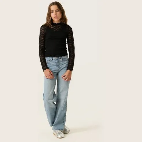 Garcia kanten longsleeve zwart, foto 5