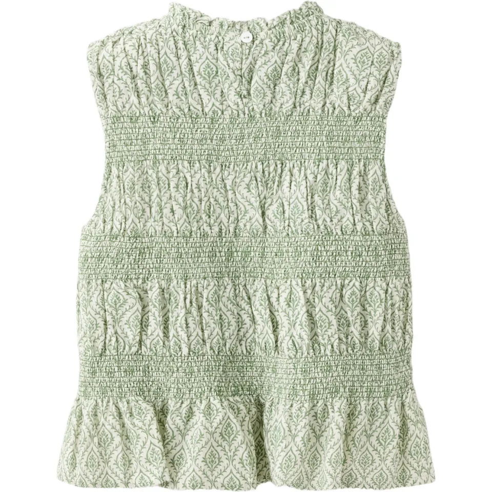 Mango Kids mouwloze blousetop groen ecru, foto 3