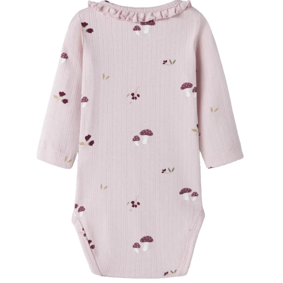 NAME IT BABY katoenen romper met ruches en print - roze, foto 2