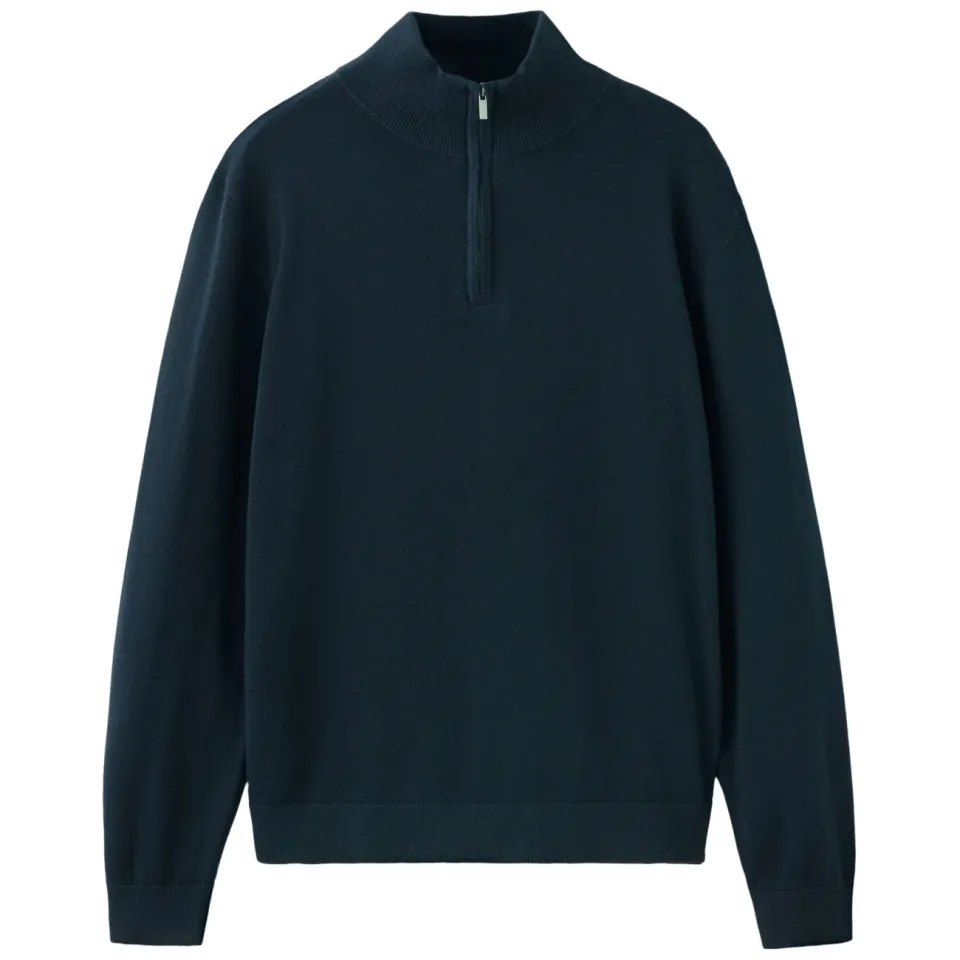 Mango TEEN rechtvallende gebreide schipperstrui - donkerblauw, foto 2