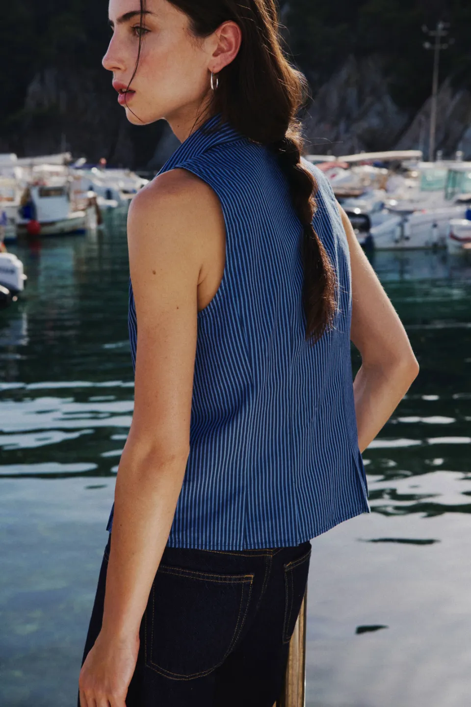 Mango gestreepte blouse blauw, foto 6