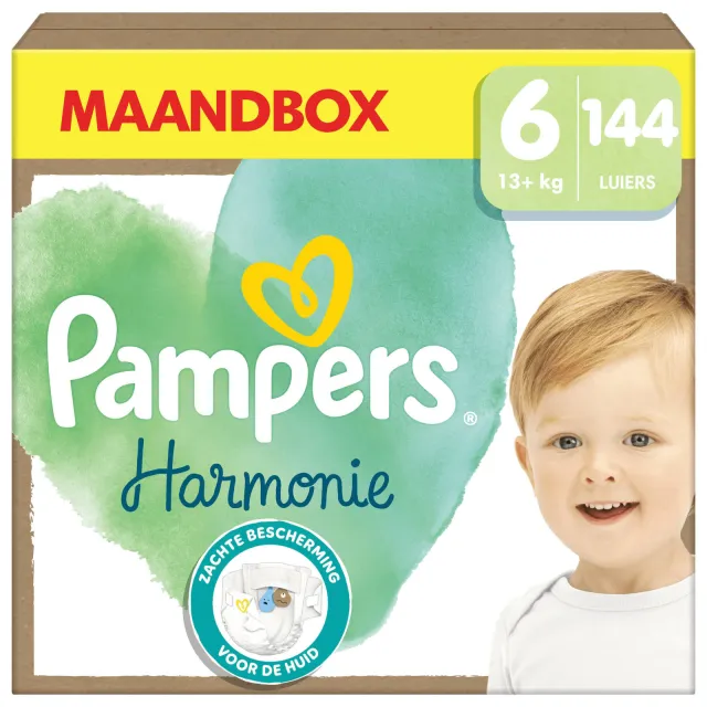 Pampers Harmonie Maat 6 maandbox - 144 luiers - 13kg+
