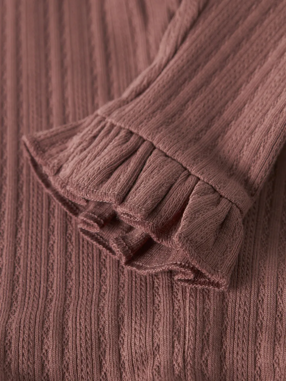 Lil' Atelier gebreide legging met ruches oudroze, foto 2