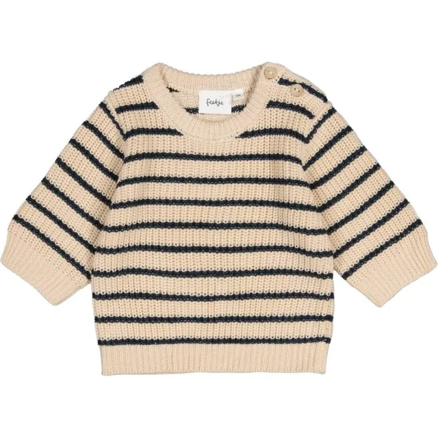 Feetje gebreide trui Winter Denims ecru/donkerblauw