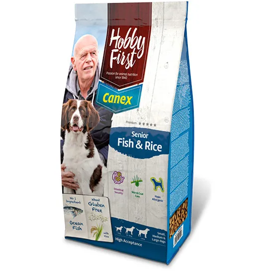 HobbyFirst Canex Senior vis en rijst hondenvoer 3 kg