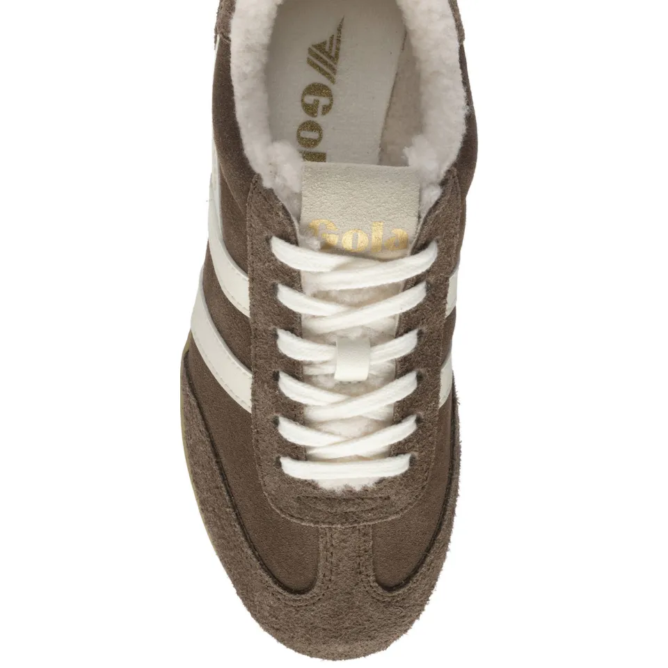 Gola Sprinter Summit leren sneakers - donkerbruin/wit, foto 5