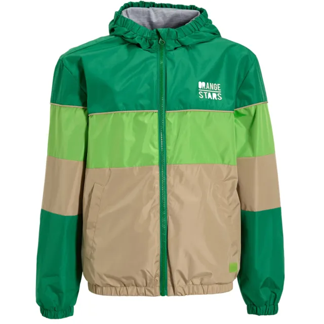 Orange Stars colourblock sporty jacket jas groen