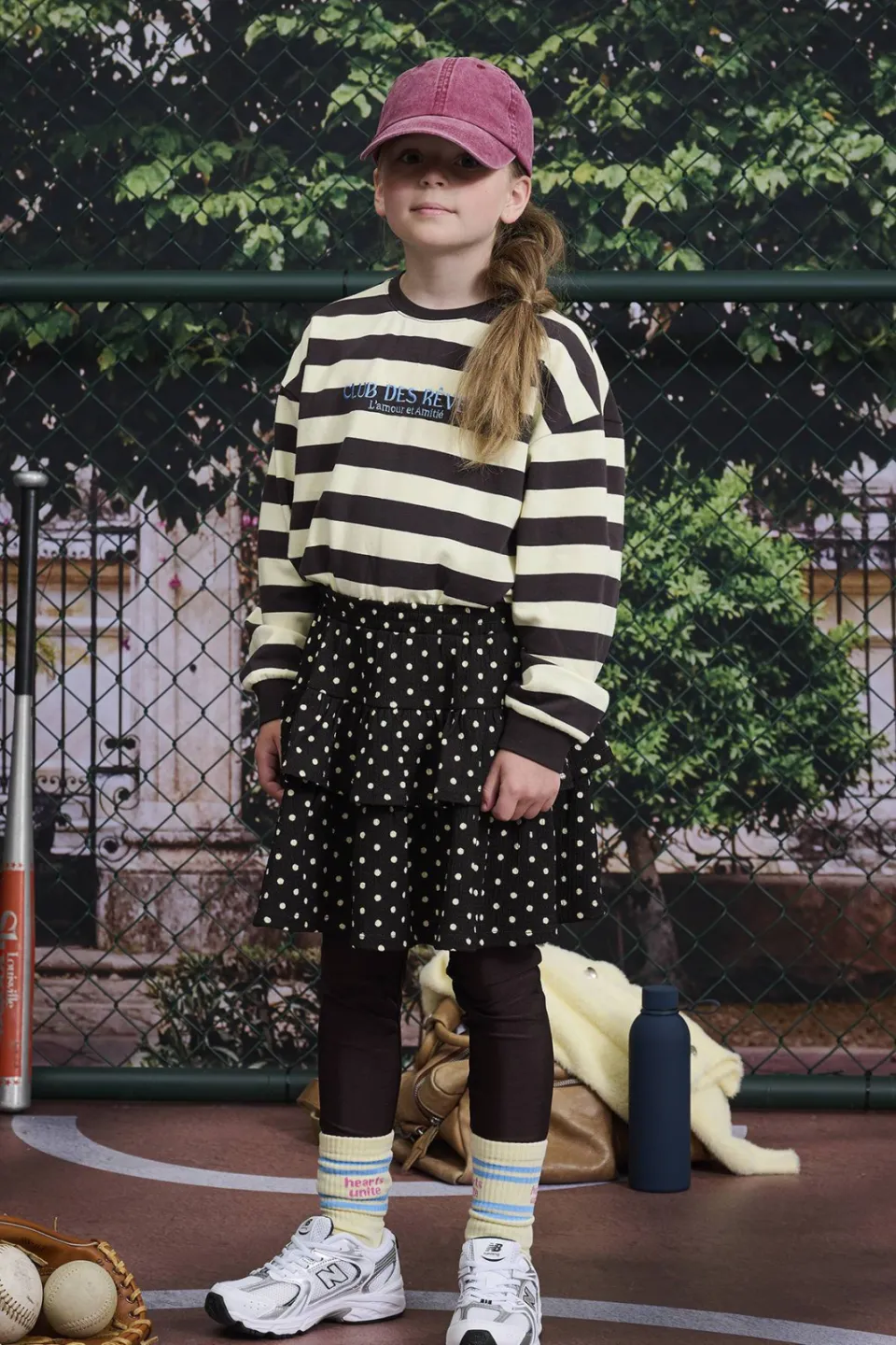 Z8 kids strokenrok Helin zwart Donkerbruin/wit