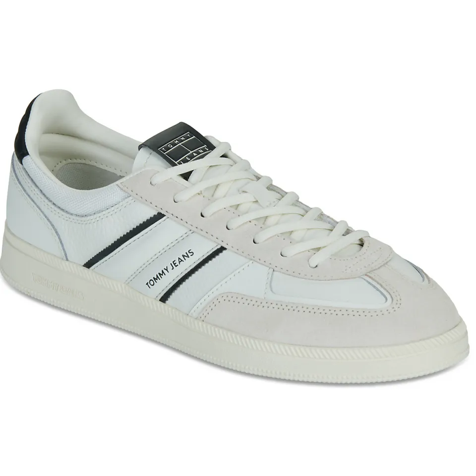 Tommy Jeans leren sneakers ecru/zwart, foto 3