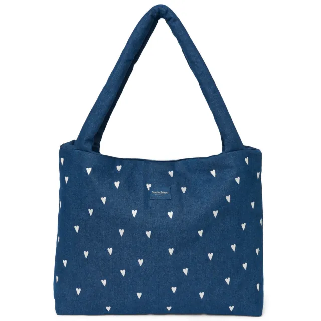 Studio Noos denim luiertas Hearts Mom Bag donkerblauw
