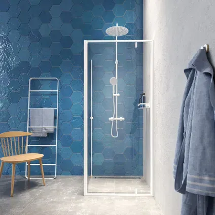 Sealskin Contour draaideur met zijwand mat wit