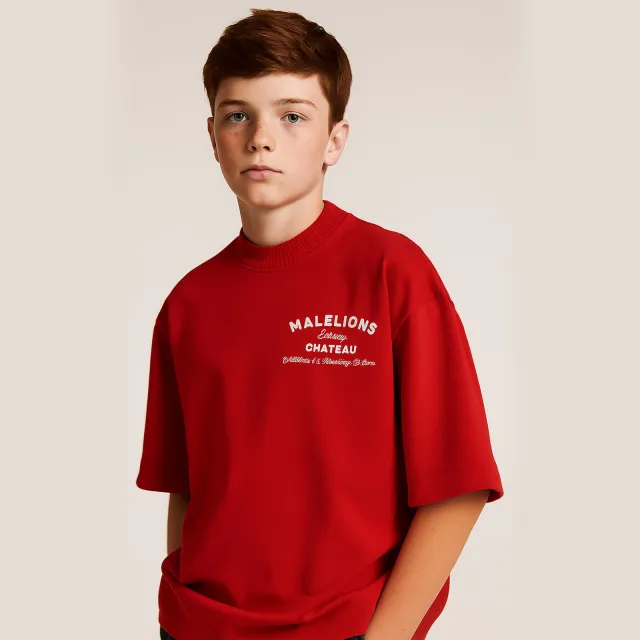 Malelions T-shirt met backprint rood, foto 2