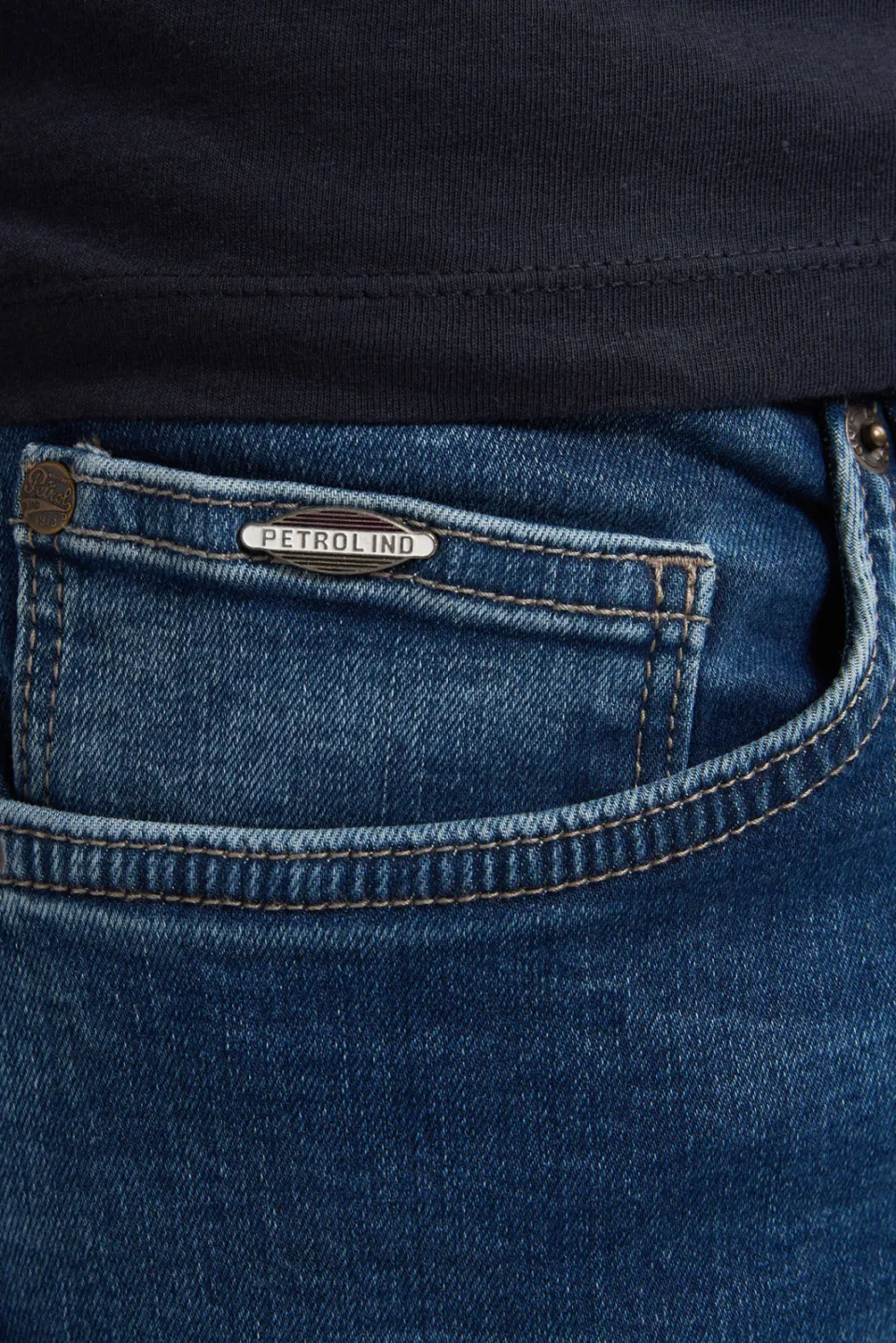 Petrol Industries slim fit jeans SEAHAM met riem medium blue, foto 7