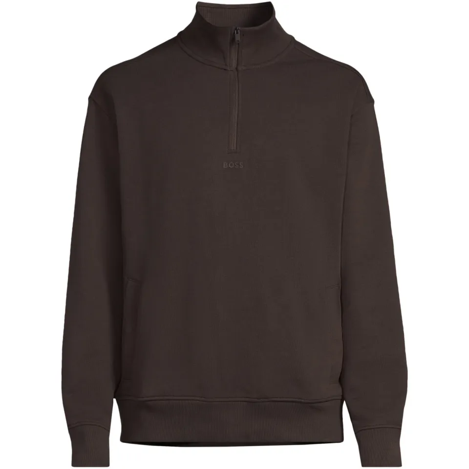 Boss Ze_Smallzip relaxed fit sweater - dark brown, foto 2