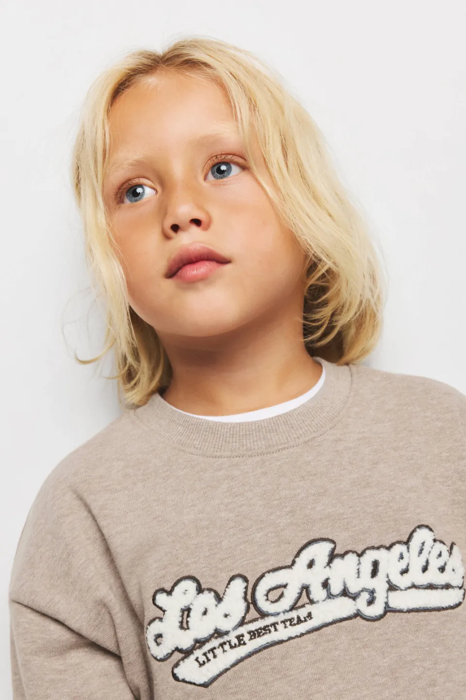 Mango Kids sweater met tekst - lichtbruin, foto 5
