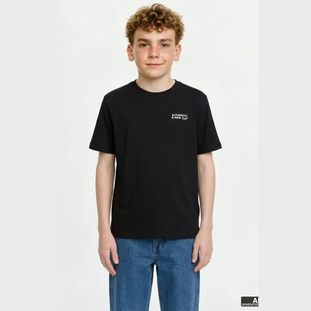 JJ Rebel JUNIOR T-shirt met backprint zwart, foto 2