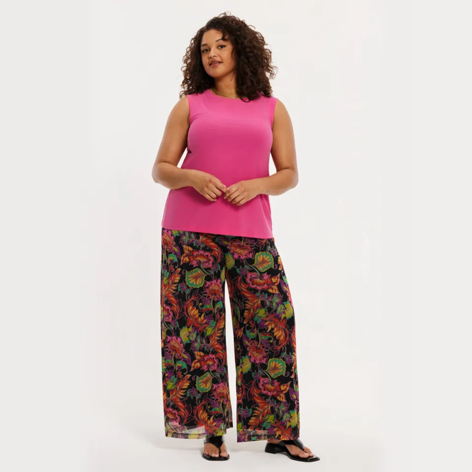 Yoek wide leg broek gebloemd multi
