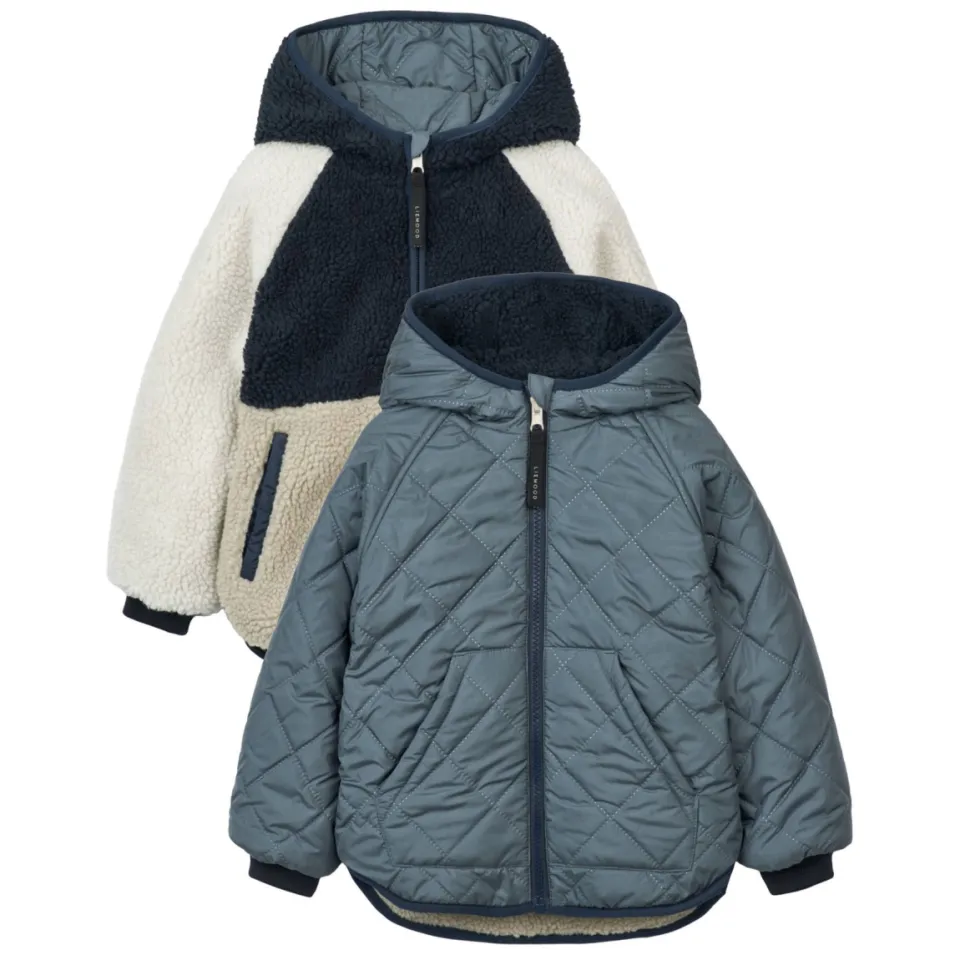 Liewood Jackson reversible winterjas blauw/beige, foto 3