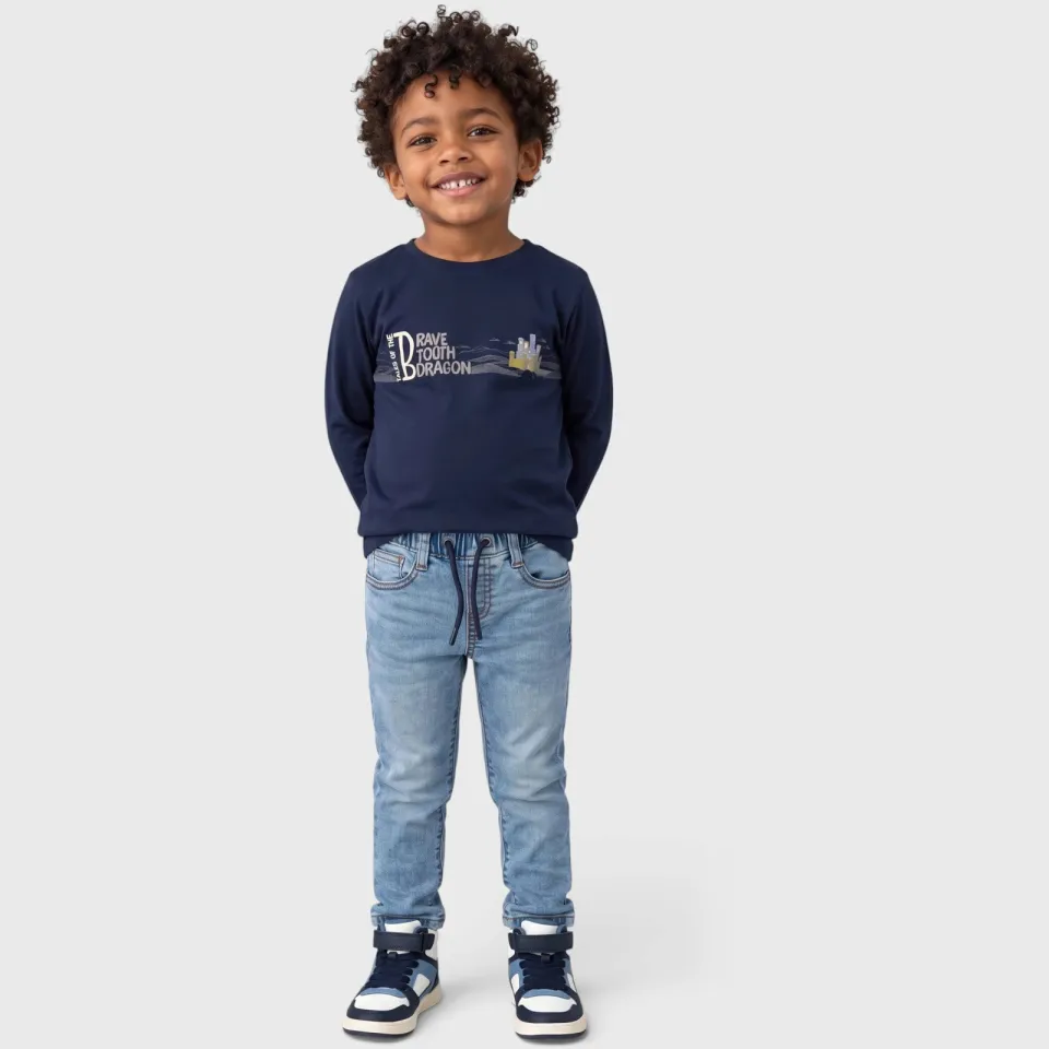 s.Oliver longsleeve met print donkerblauw