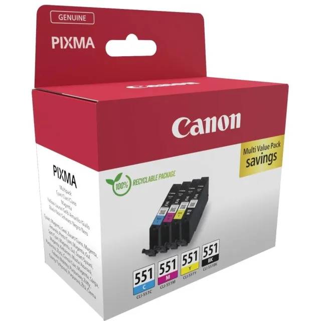 Canon Ink 6509B015 / CLI-551 Multipack B zwart en kleur