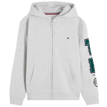 Tommy Hilfiger katoenen sweatvest met print - grijs Printopdruk Lichtgrijs