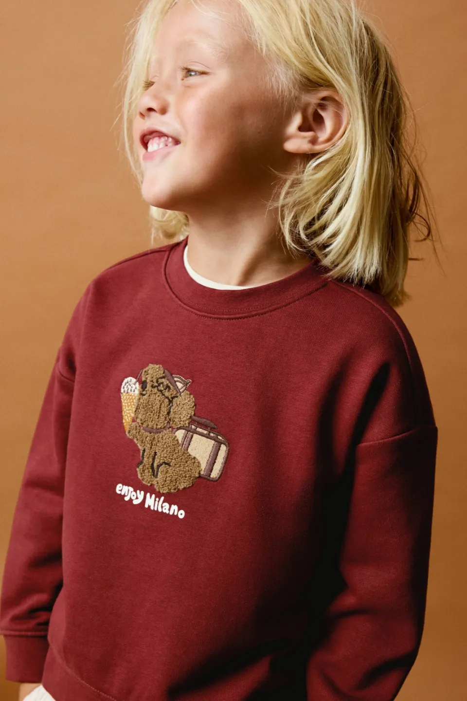 Mango Kids sweater met print - donkerrood, foto 4