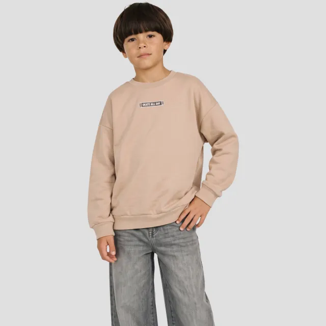 Orange Stars sweater met backprint - beige