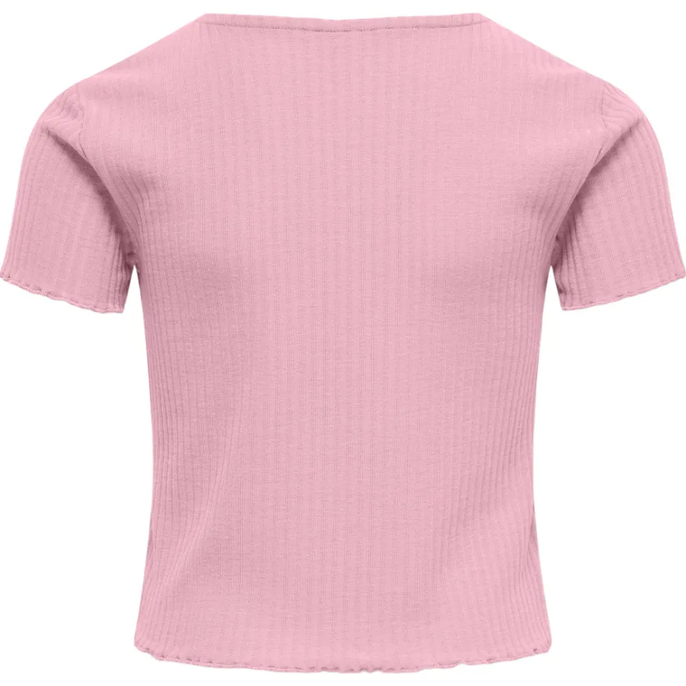 Only T-shirt roze met textuur, foto 2
