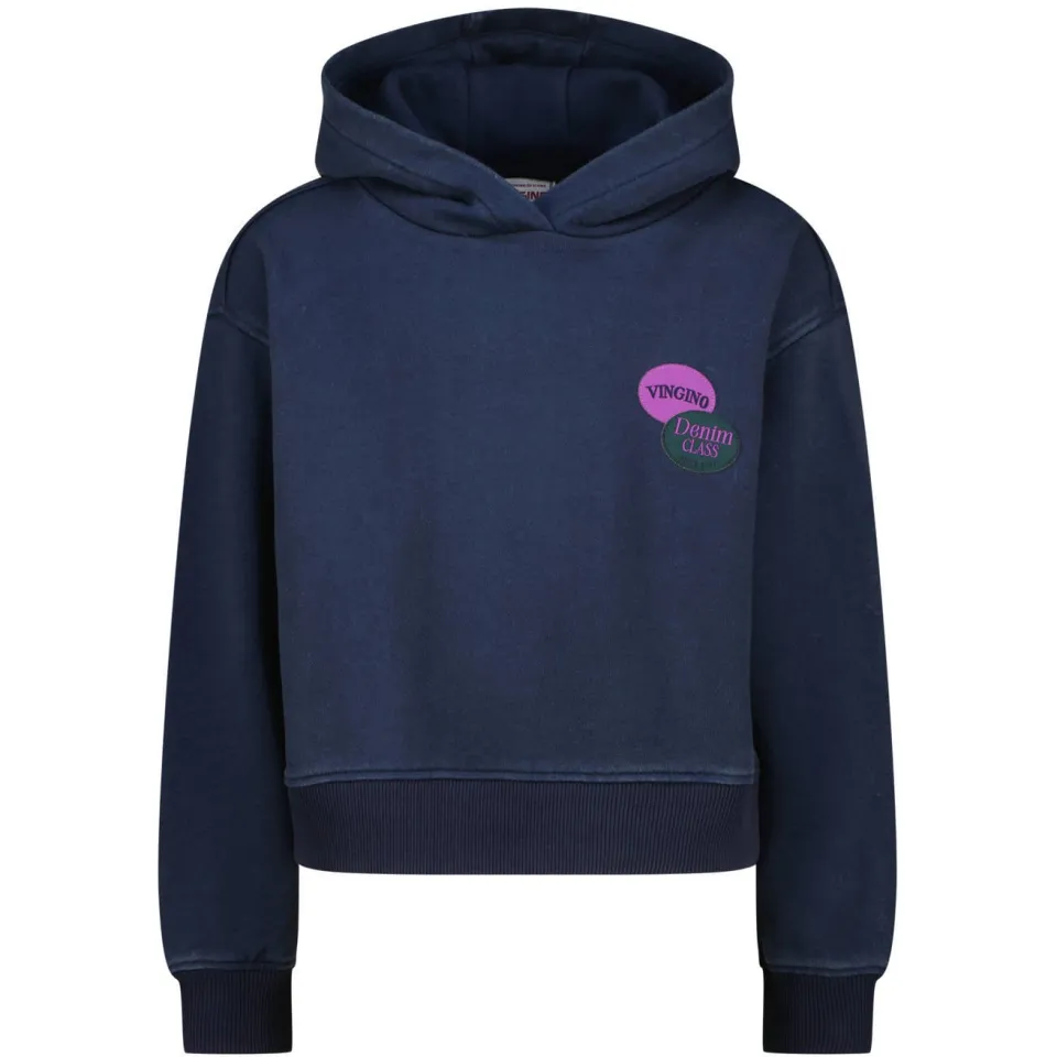 Vingino rechtvallende hoodie met backprint - donkerblauw, foto 2