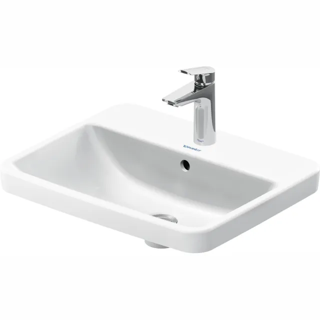 Duravit Inbouwwastafel Duravit No.1 Met Kraangat Met Overloop 55x43.5x17.5cm Hoogglans Wit